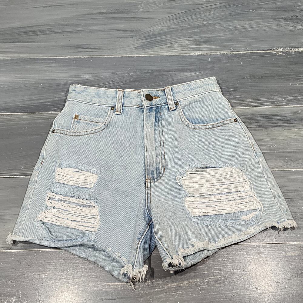 Billabong‎ High Rise Shorts Denim Distressed Size 24